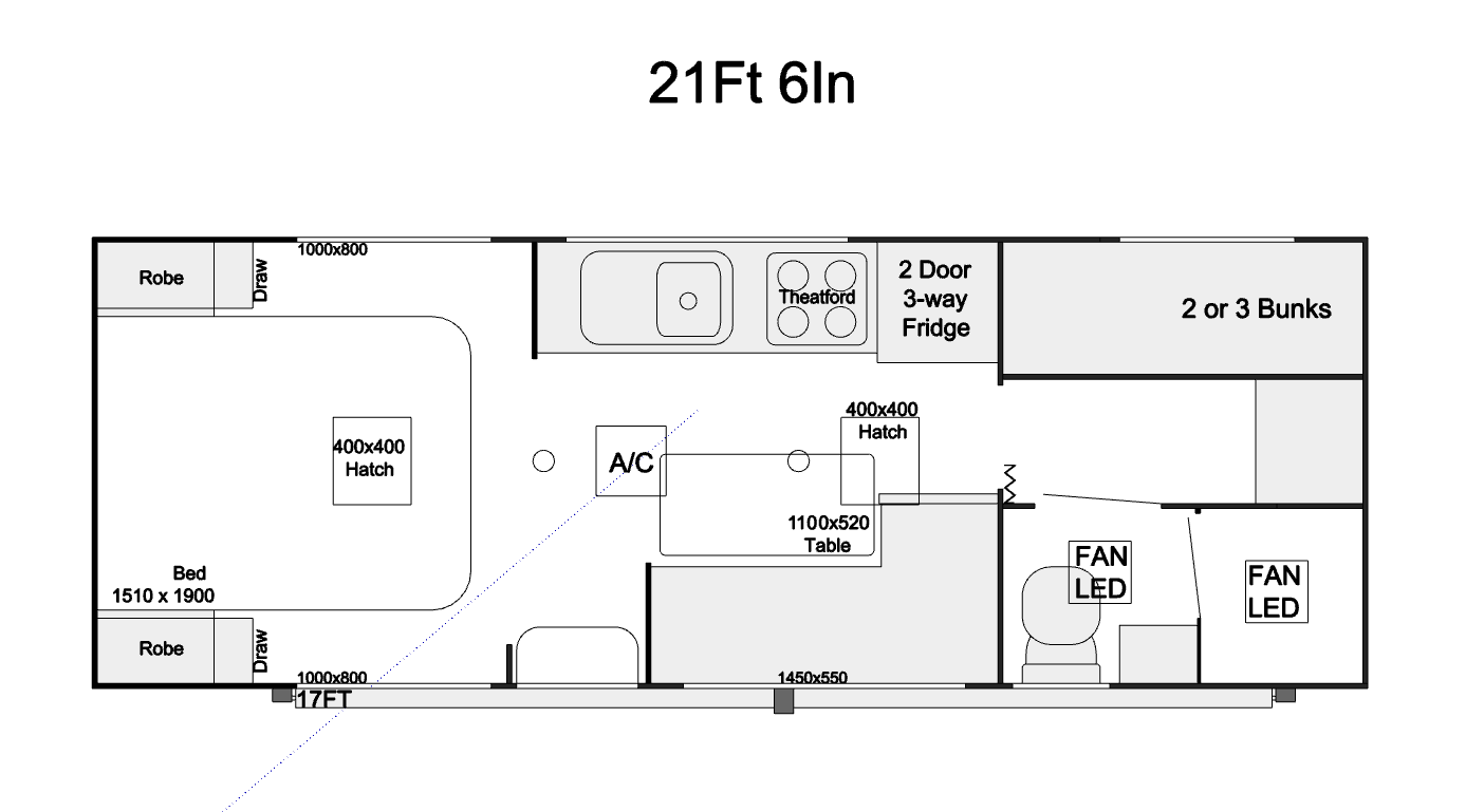 21ft 6in bunk van