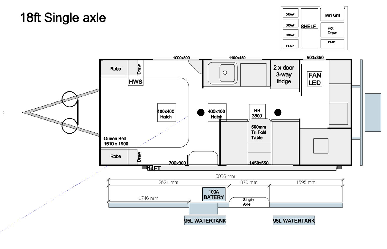 Lakeside Caravans 186C Floorplan